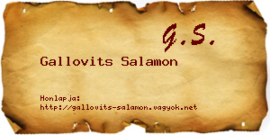 Gallovits Salamon névjegykártya